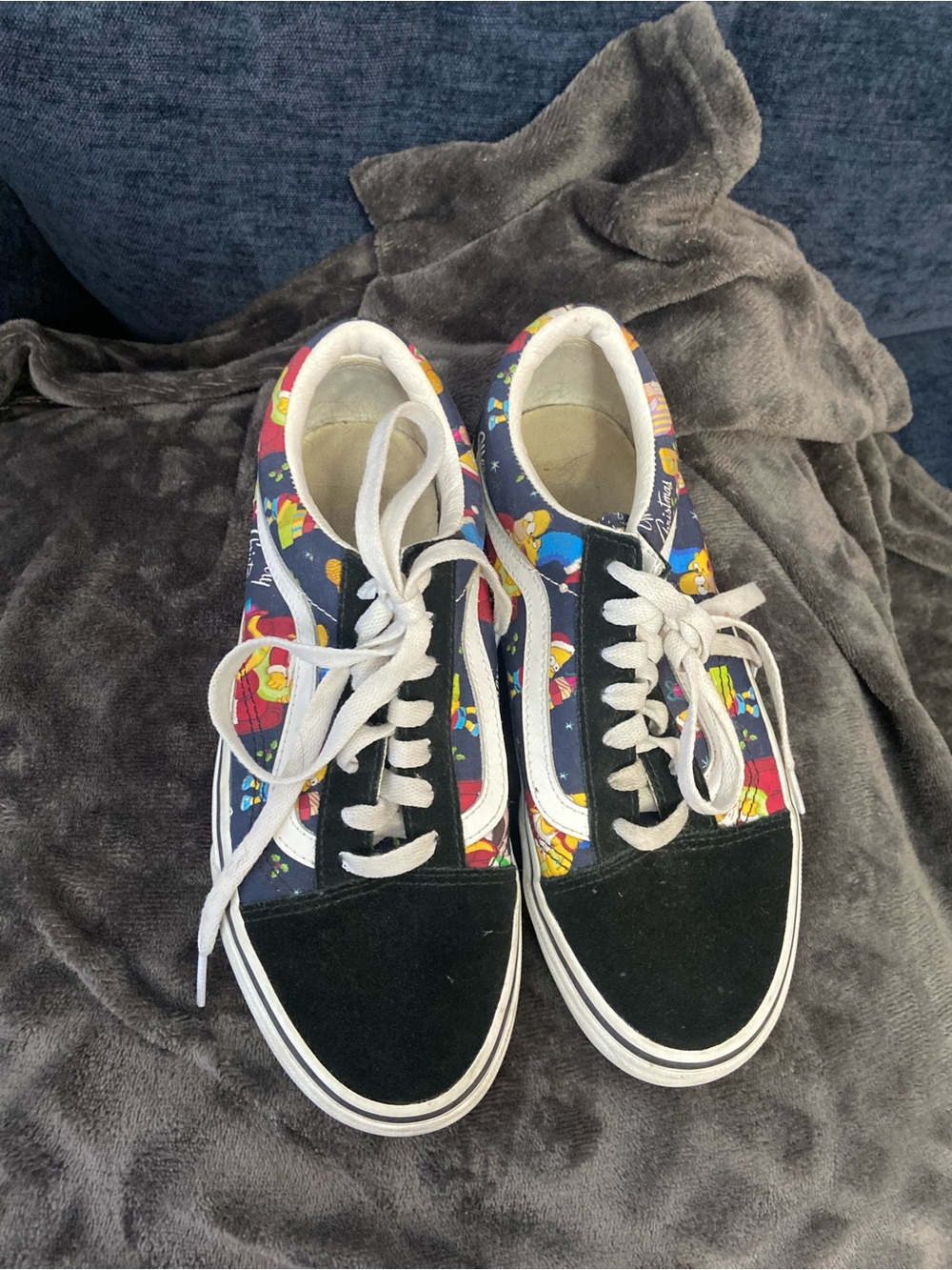 Women’s VANS and Simpsons Christmas Black & Multicolor Canvas Lace-Up Sneakers